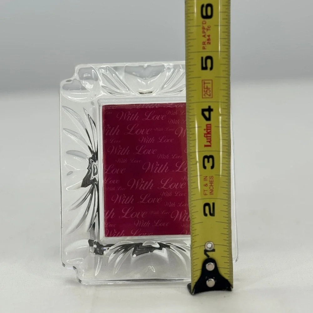 Waterford Crystal Small Picture Frame 2x3 Clear Cut Glass Scalloped Edge
